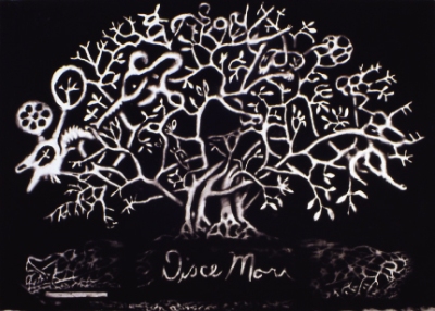 Mark Adair's charcoal drawing, "Tree of Knowledge."